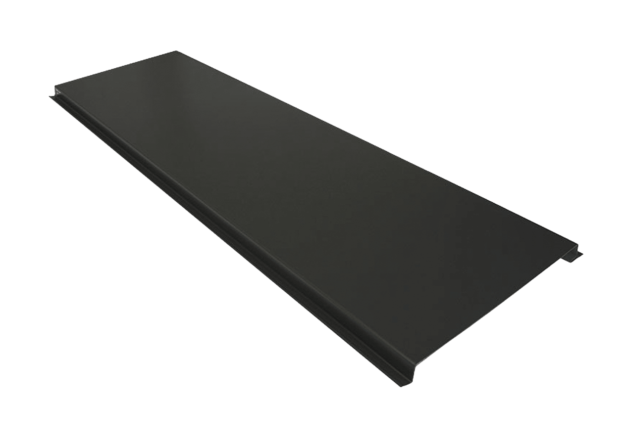 Flush soffit metal panel used for siding or traditional soffit applications