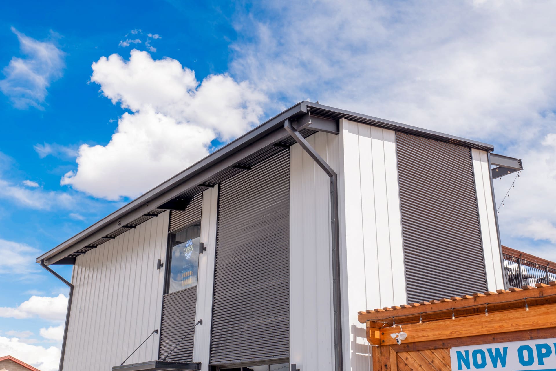Metal siding on a restaurant building in Laramie WY