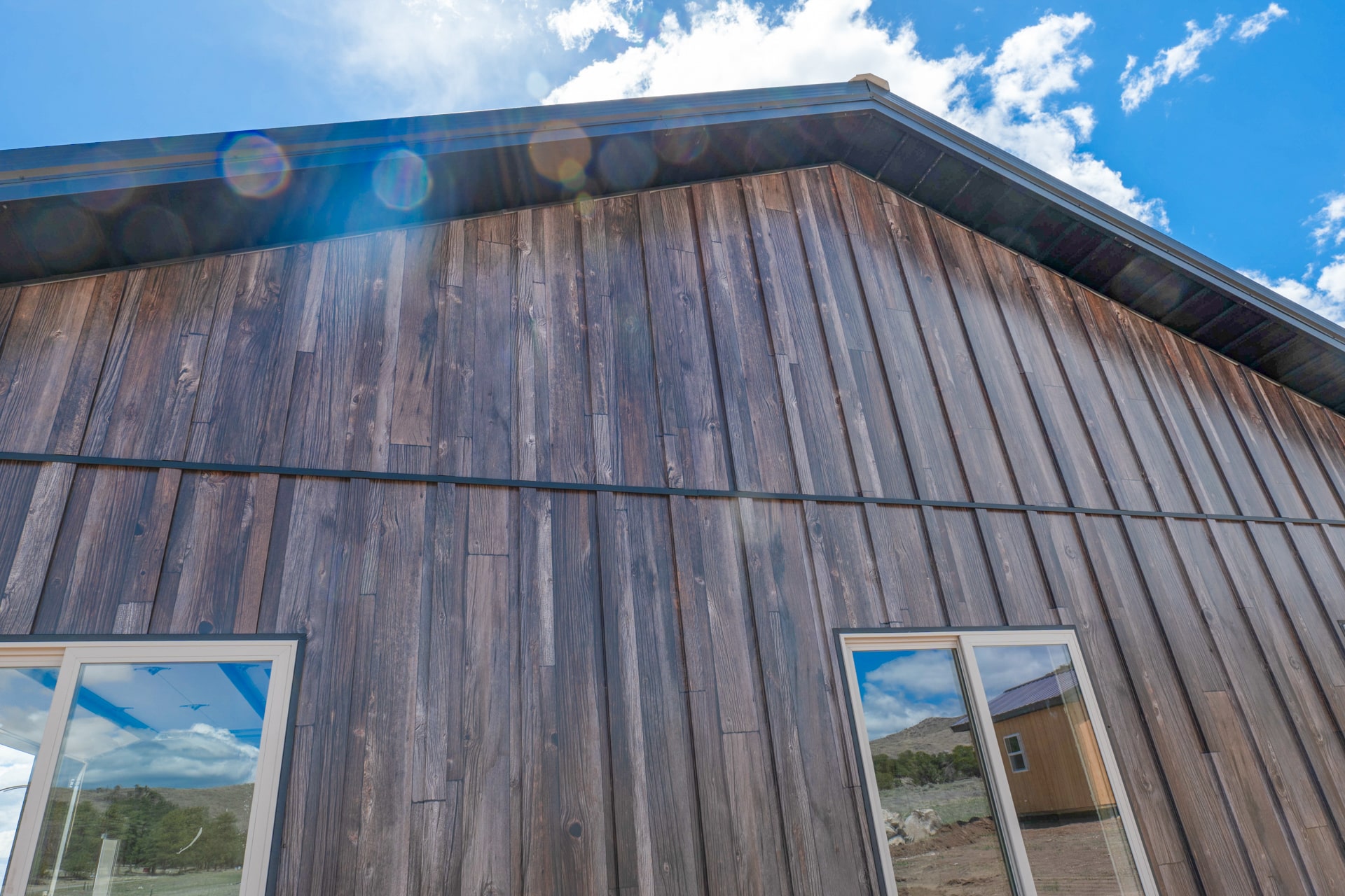 Metal siding with wood texture on a garage in Walsenburg CO